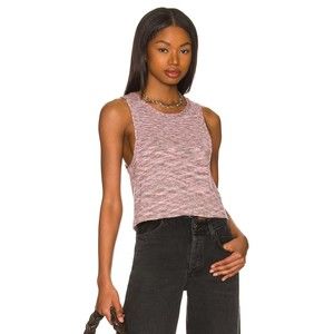 Free People NWT Best of Us Tank Sleeveless Back Tie Up Top Onyx Blossom Sm New